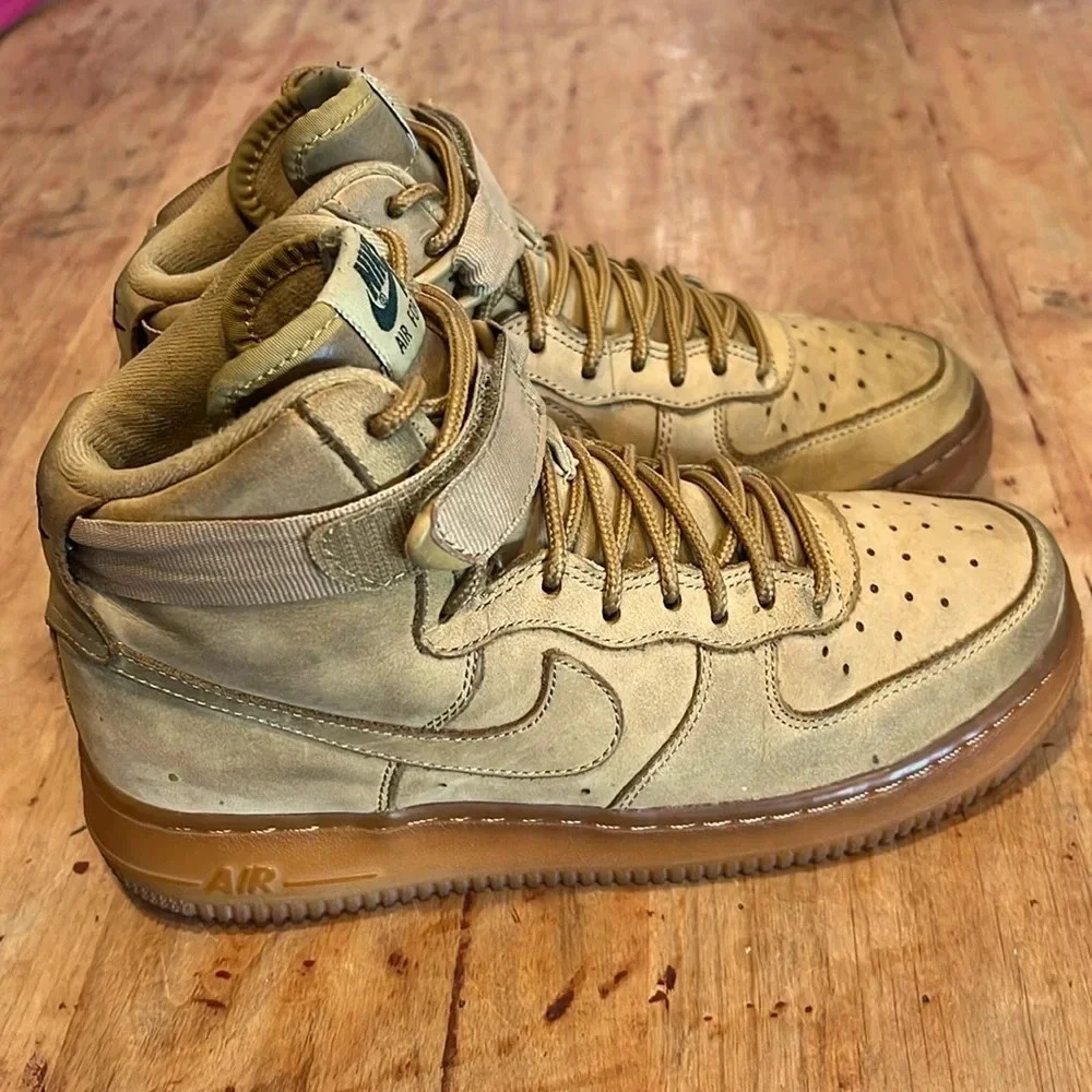 Nike Air Force 1 High Flax Youth Size 6Y GS wheat Brown From 2015 (807617-200) - Picture 2 of 7
